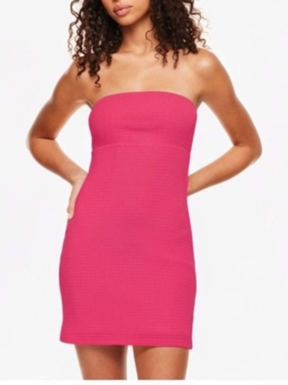 Wilfred Attention Pink Strapless Mini Dress